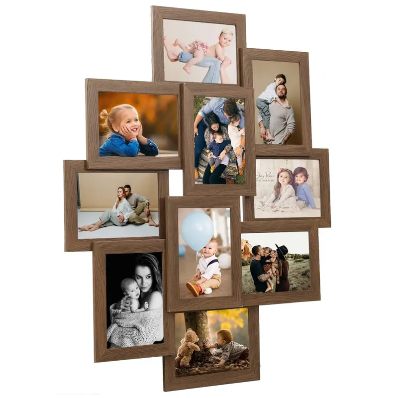 rama foto colaj maro deschis, pentru 10 foto x (10x15 cm), mdf