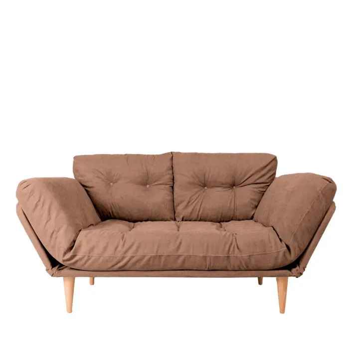 Canapea extensibila NINA, 3 locuri, maro deschis, 190x85x80 cm