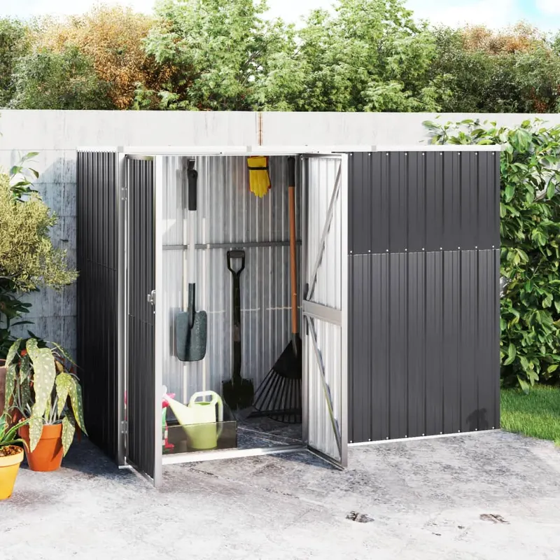 sopron de gradina, antracit, 225x89x161 cm, otel galvanizat