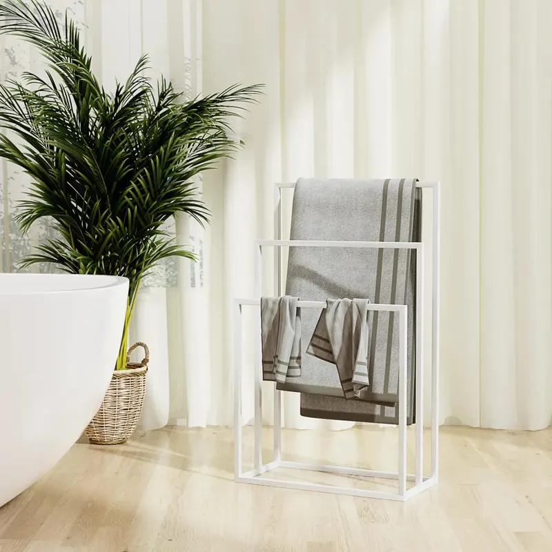 suport de prosoape autonom, alb, 48x24x79 cm, fier