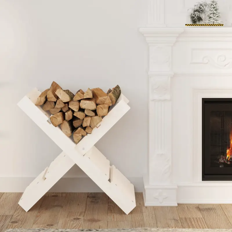 suport pentru busteni alb 47x39,5x48 cm lemn masiv de pin