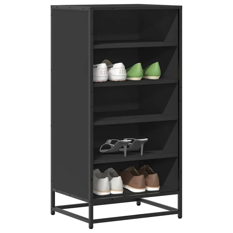 suport pentru pantofi negru 48x38x97,5 cm lemn prelucrat