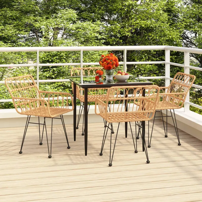 set mobilier de gradina, 5 piese, poliratan
