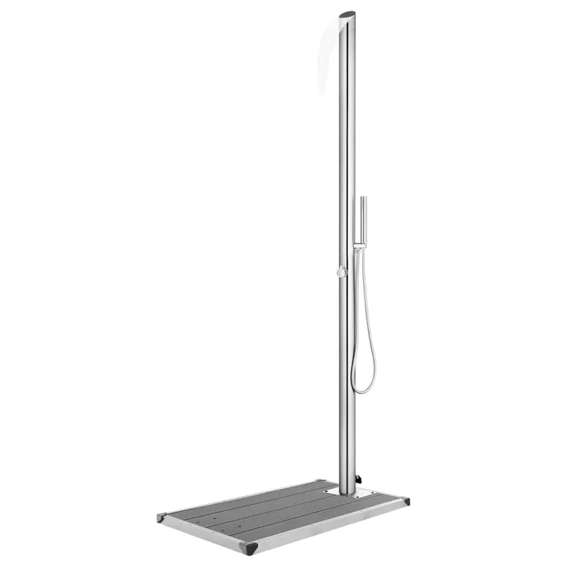 dus de gradina cu baza gri, 225 cm, otel inoxidabil