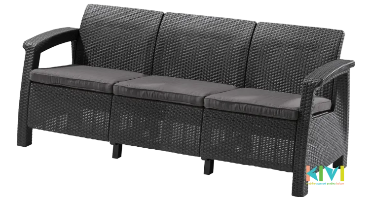 Canapea pentru gradina si terasa Keter Corfu Love Seat Max 258975 gri antracit