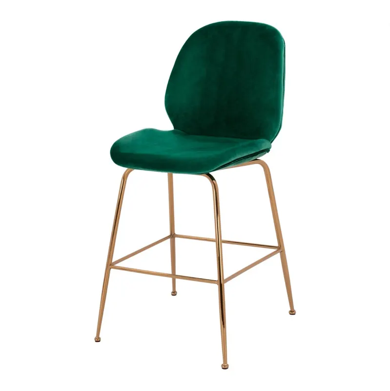 Scaun de bar NORRA VELVET H65 CM - Verde