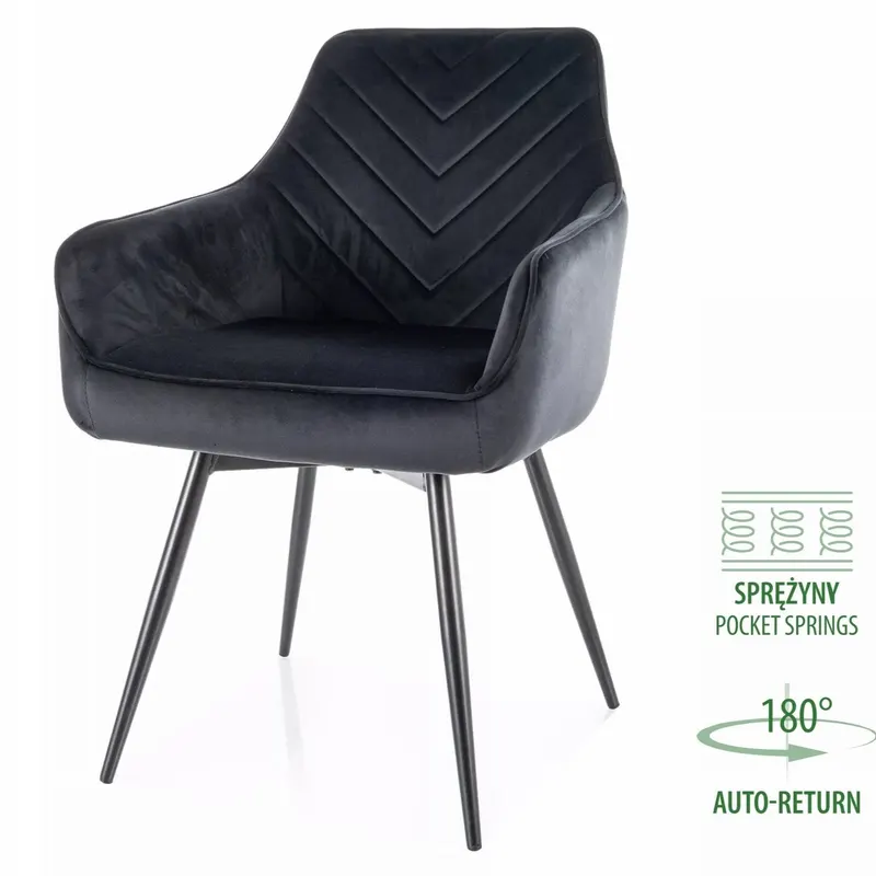 Scaun SERVIA VELVET - Negru