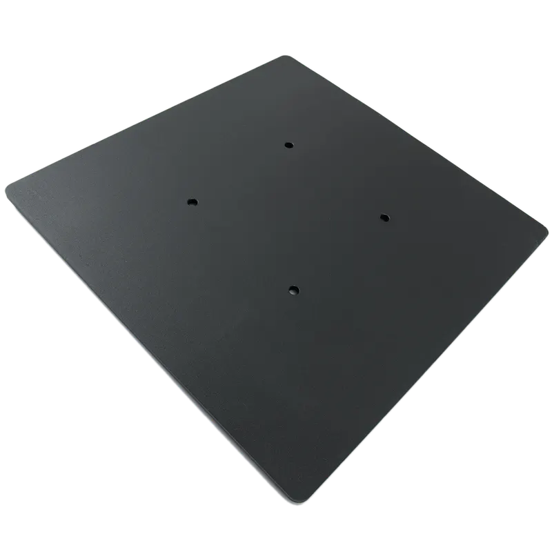 Baza patrata pentru postament masa, otel, negru, 460 x 460 mm