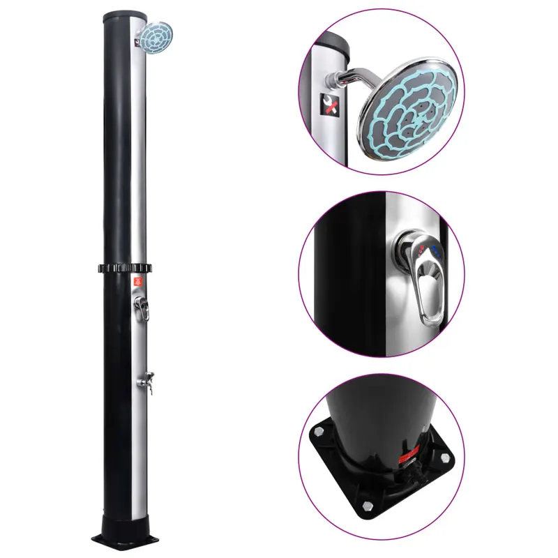 dus solar de exterior cu cap de dus si robinet, 40 l