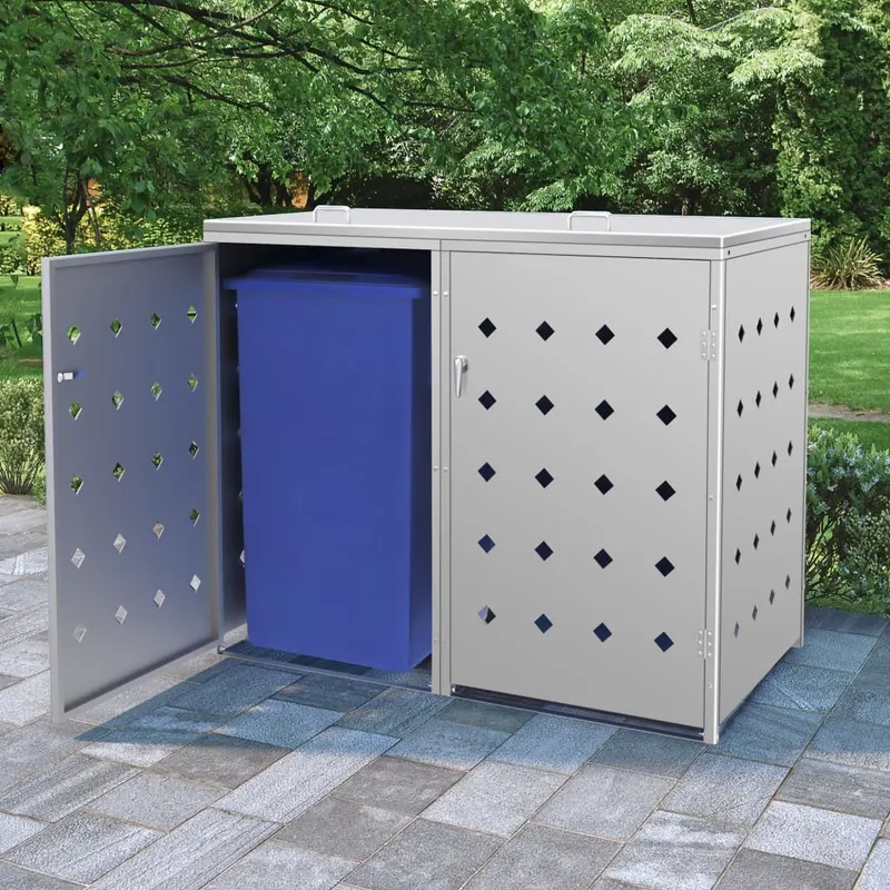 magazie pentru doua pubele, otel inoxidabil, 240 l