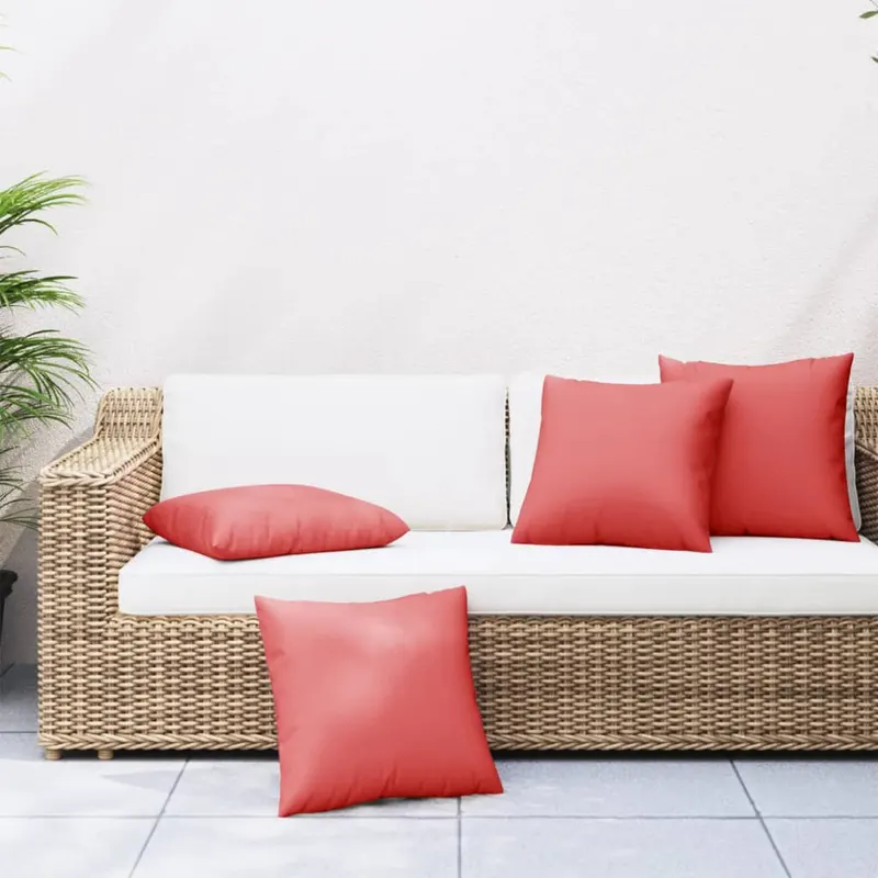 perne de canapea, 4 buc., rosu, 50x50 cm, textil