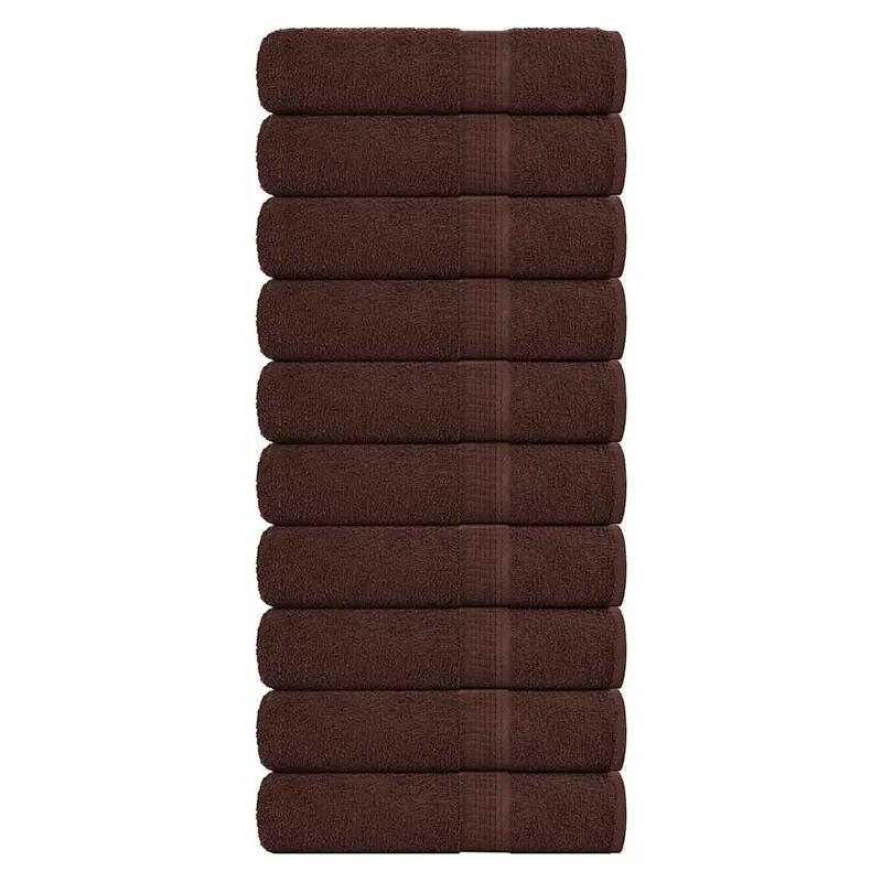 Prosoape de baie 10 buc maro 100x150 cm 360 g/m2 100% bumbac