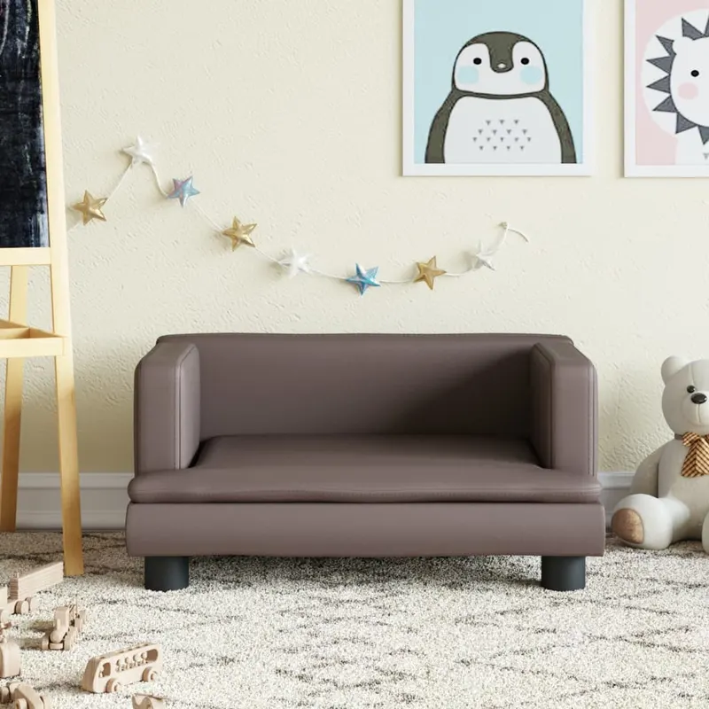 canapea pentru copii, maro, 60x40x30 cm, piele ecologica