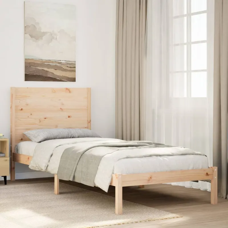 cadru de pat foarte lung fara saltea, 90x210 cm, lemn masiv
