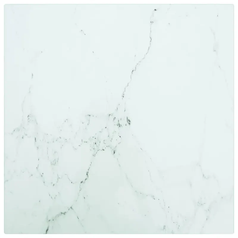 blat masa alb 30x30 cm 6 mm sticla securizata design marmura