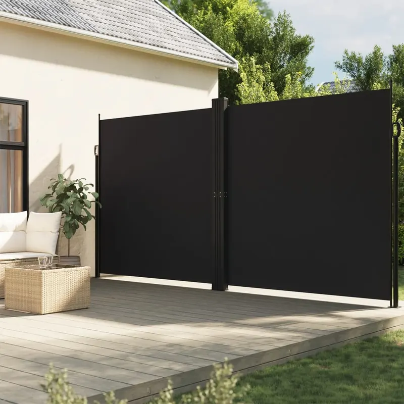 copertina laterala retractabila, negru, 200x1200 cm