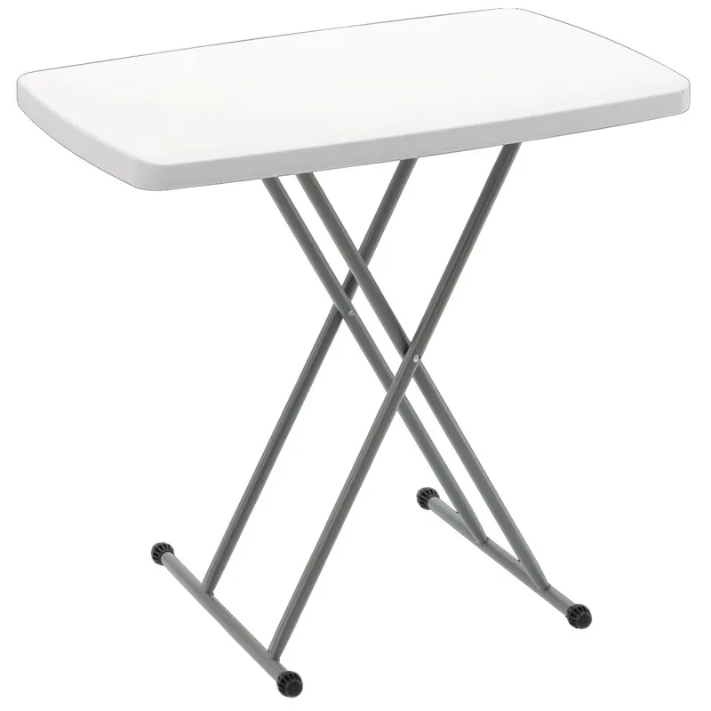 Masa pliabila hdpe metal inaltime reglabila 36-71 cm camping, 76x50 cm, compacta, alb