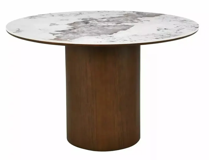 Masa BIRTON CERAMIC/WALNUT Ø120 CM - Multicolor / Ø120cm