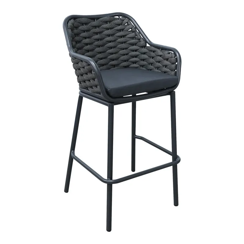Scaun e bar Zuki, Alb - Gri, 55x54x109 cm - Gri