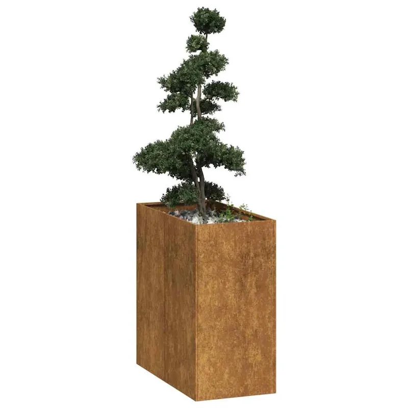 jardiniera rusty 40x80x80 cm otel pentru intemperii
