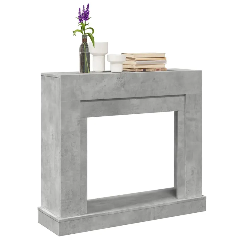 masca de semineu, gri beton, 100x30x87,5 cm, lemn prelucrat