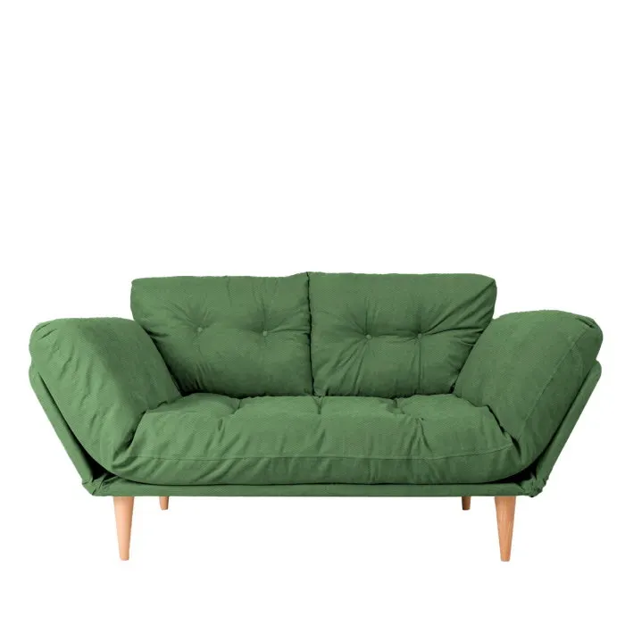 Canapea extensibila NINA, 3 locuri, verde, 190x85x80 cm