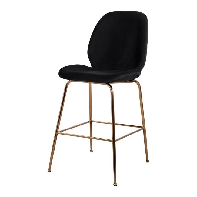 Scaun de bar NORRA VELVET H65 CM - Negru