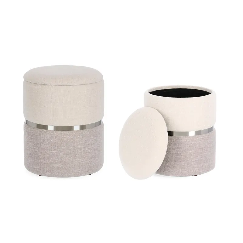 Set 2 taburete RADINKA Ø31/36 CM - Grey