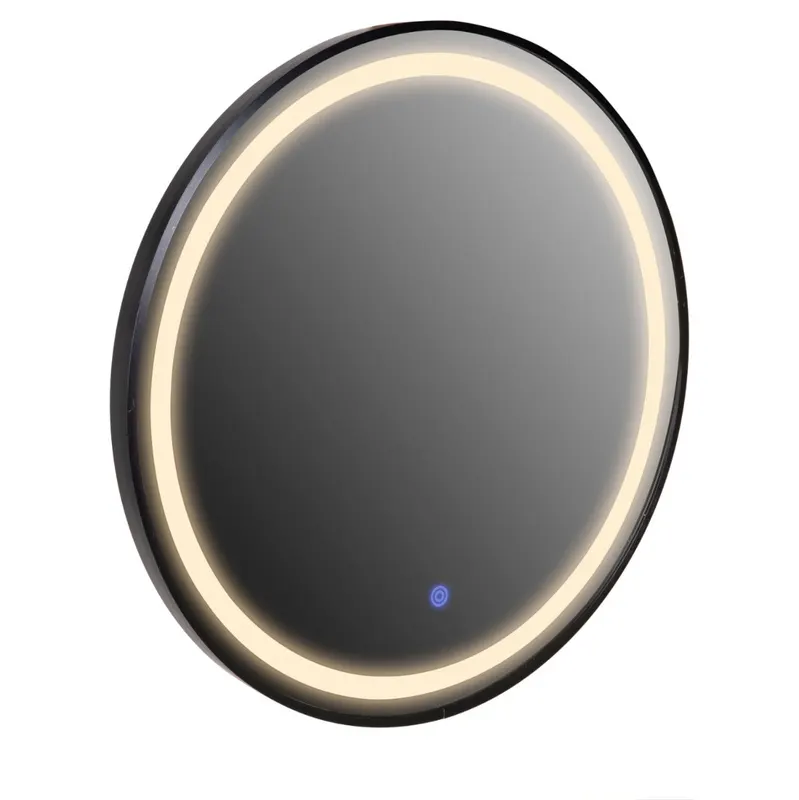 Oglinda de perete NIARO LED Ø60 CM - Negru