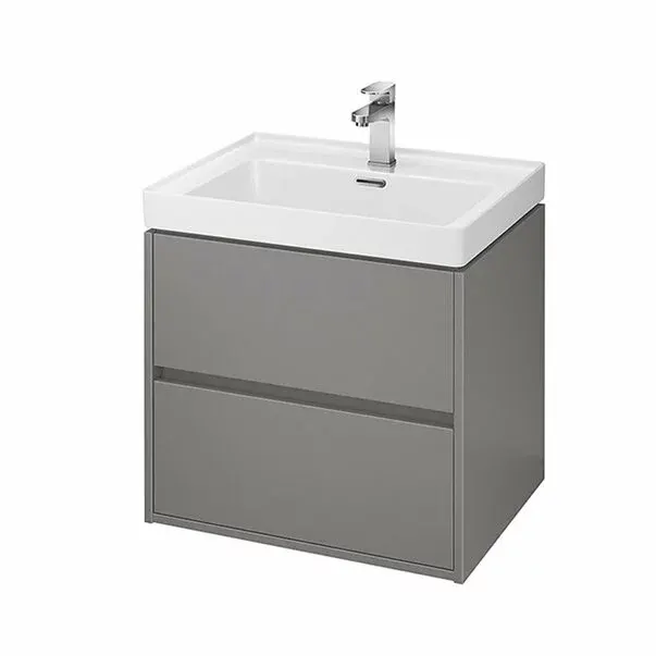 Dulap suspendat pentru lavoar Cersanit Crea mdf gri 60 cm