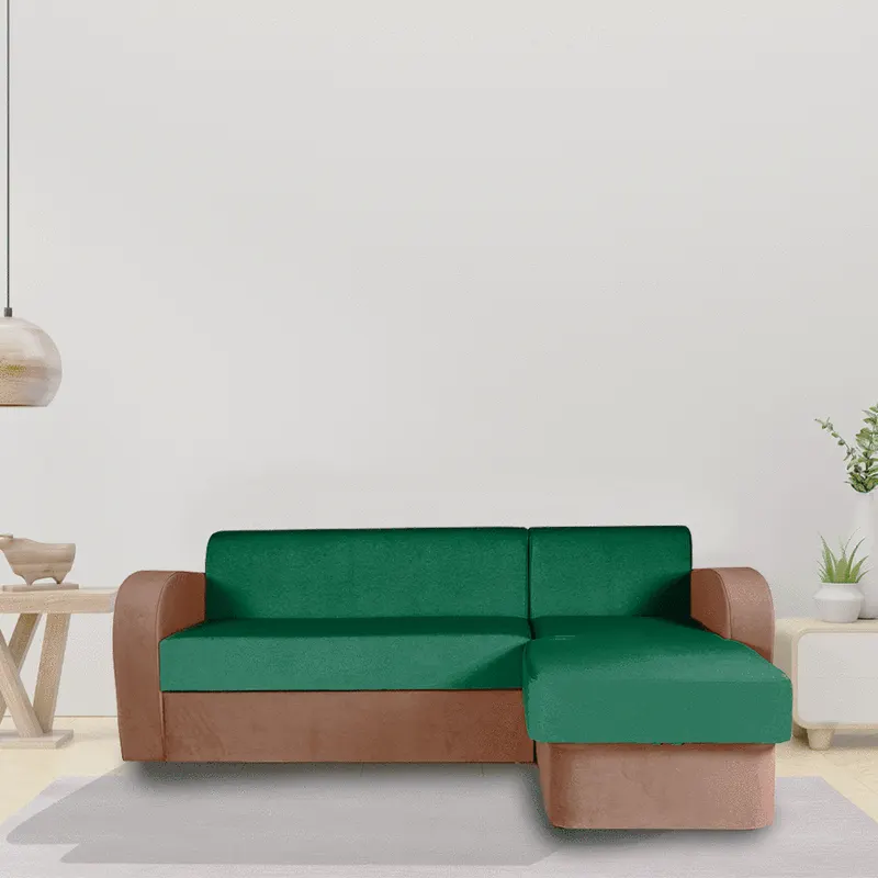 Coltar extensibil, cu lada de depozitare, Harmony, Verde Smarald