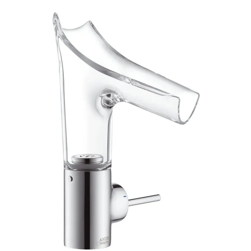 Baterie lavoar baie crom sticla transparenta cu ventil inclus Hansgrohe Axor Starck V 140