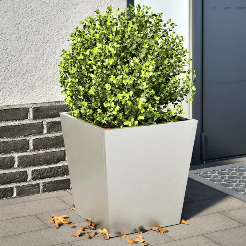 jardiniere gradina, 2 buc., 40x40x40 cm, otel inoxidabil