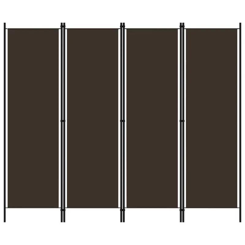 paravan de camera cu 4 panouri, maro, 200 x 180 cm