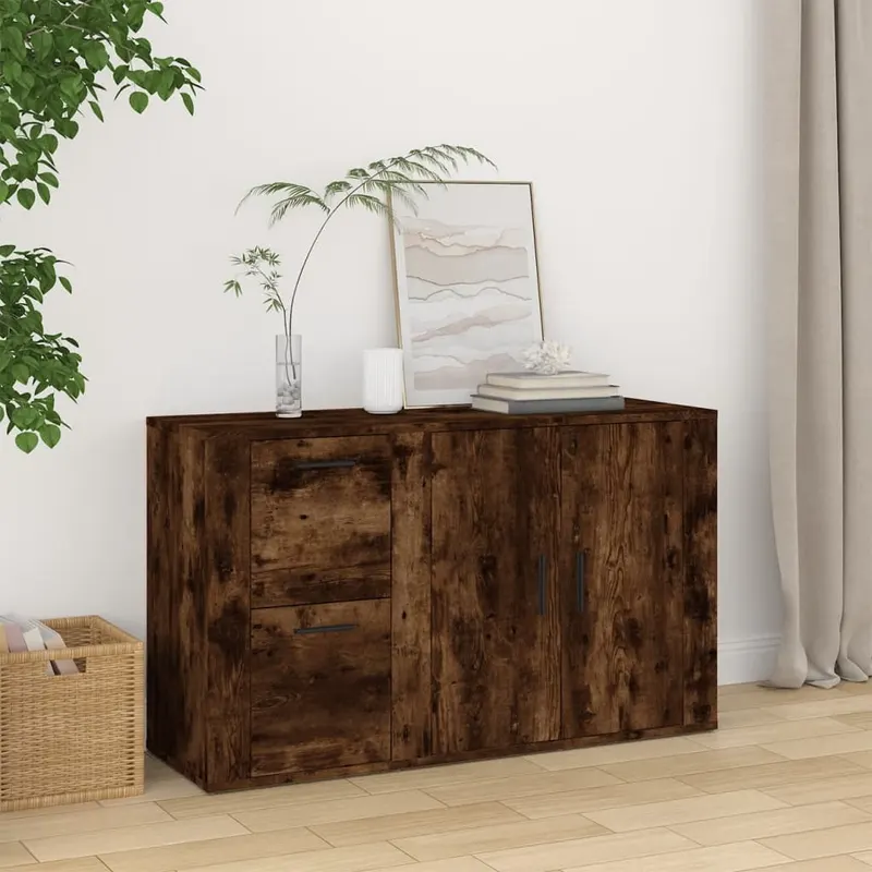 servanta, stejar fumuriu, 100x33x59,5 cm, lemn compozit