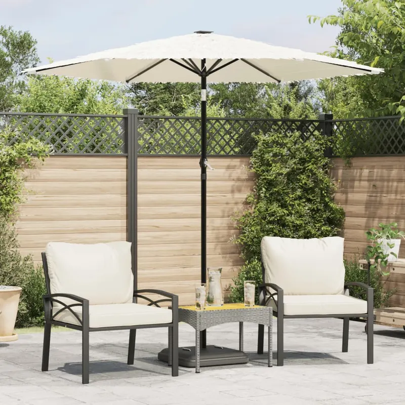 umbrela soare de gradina stalp din otel, alb 223x223x213cm