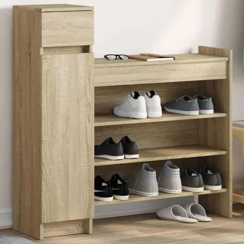 dulap de pantofi stejar sonoma 100,5x28x100 cm lemn prelucrat