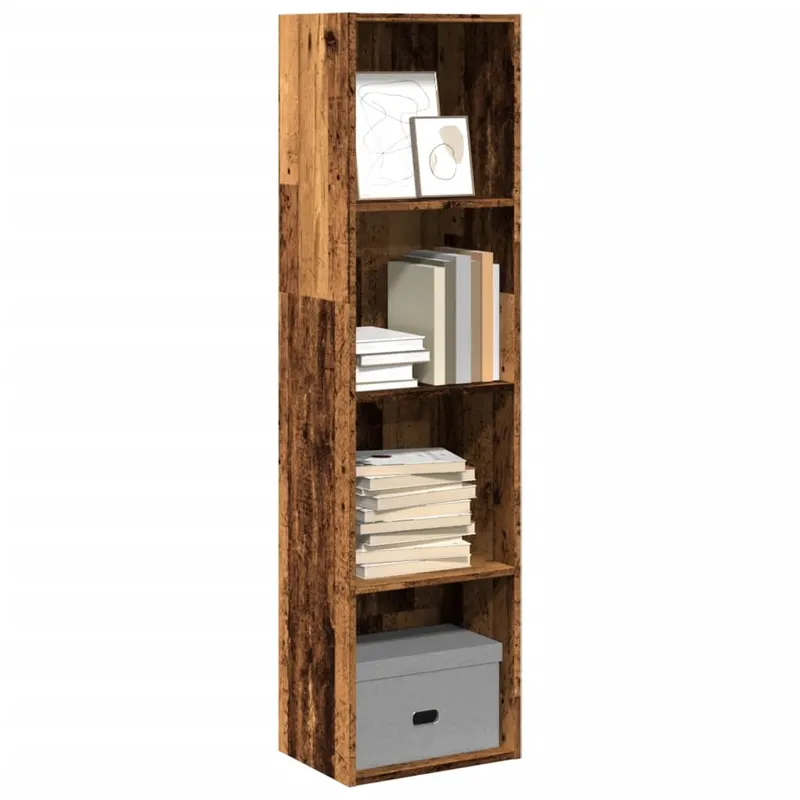 biblioteca, lemn vechi, 40x30x152 cm, lemn prelucrat