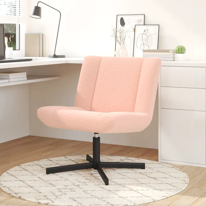 scaun accent roz baby poliester, otel standard rotativ