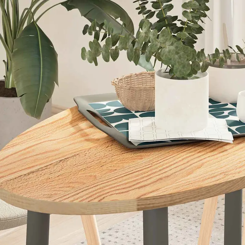 blat de masa 100x50x2 cm lemn masiv de stejar oval
