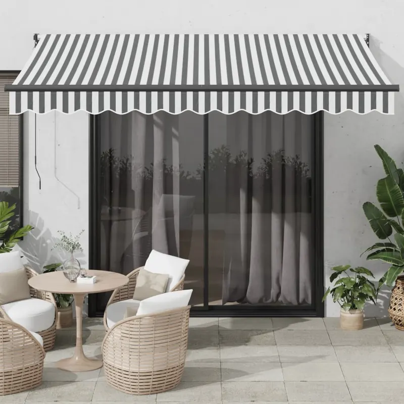 copertina retractabila antracit/alb, 3,5x2,5 m, textil/aluminiu