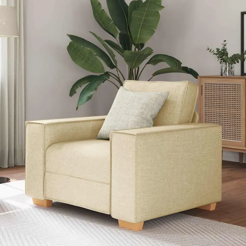 canapea fotoliu crem 60 cm material textil