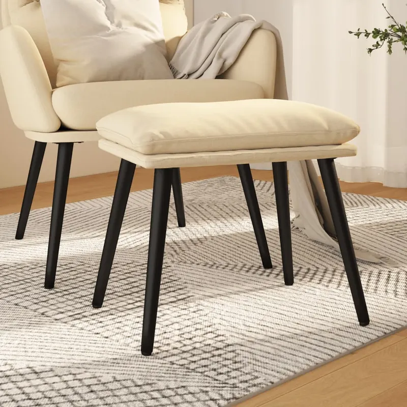 taburet, crem, 45x29,5x35 cm, material textil