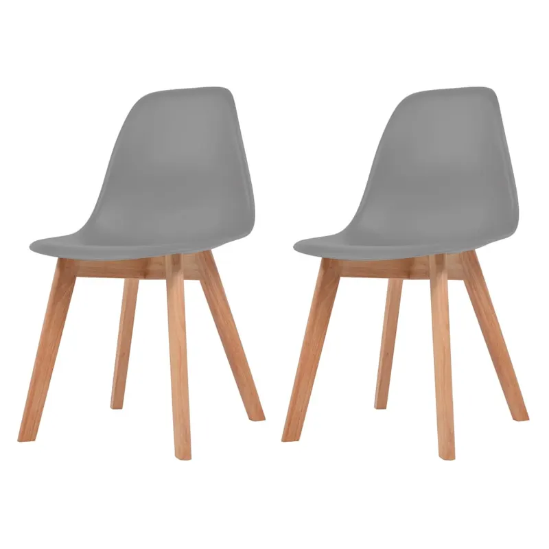 scaune de bucatarie, 2 buc., gri, plastic