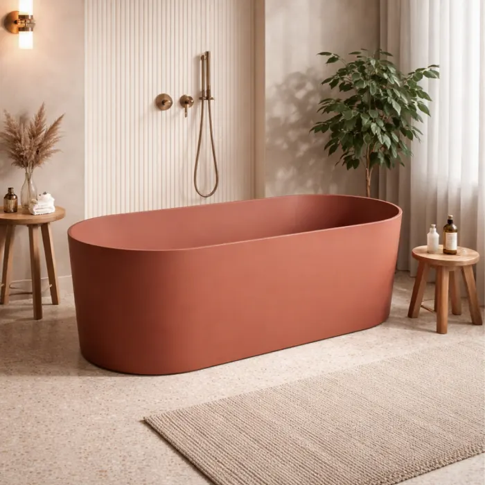 Cada freestanding compozit, teracota mat, 180x76 cm, Terra