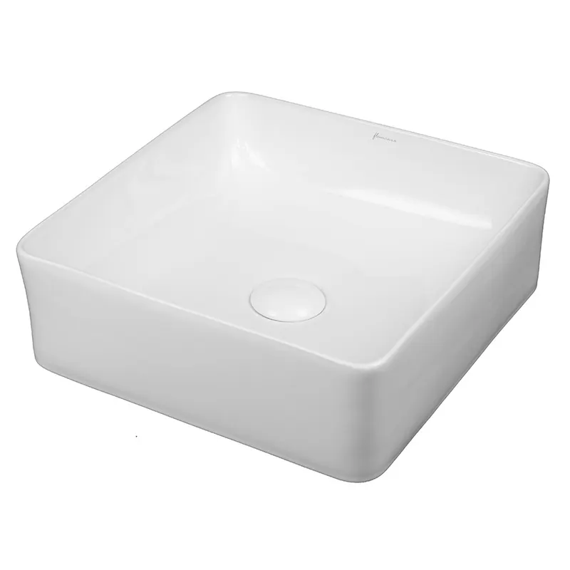 Lavoar pe blat Fluminia Titan, 37 cm, patrat, garantie 2 ani, alb