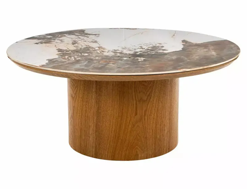 Masuta de cafea BIRTON CERAMIC/OAK Ø80 x 35 CM