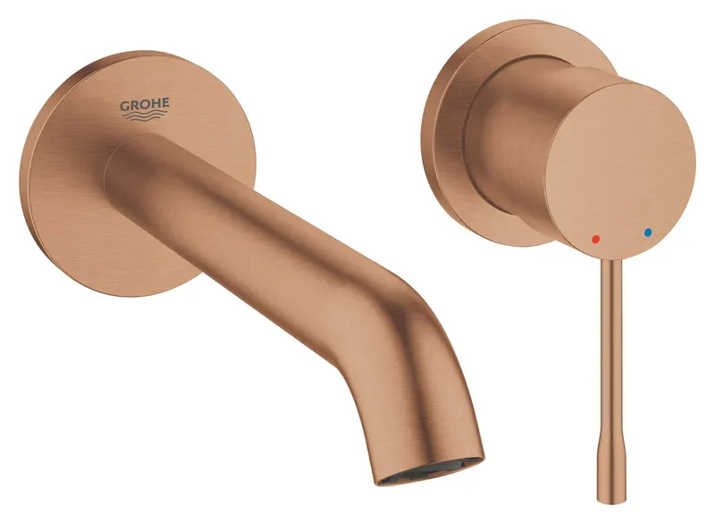 Baterie lavoar Grohe 29192DL1, Essence, 1 2 , pe perete, L 183 mm, necesita valva, mat, cupru