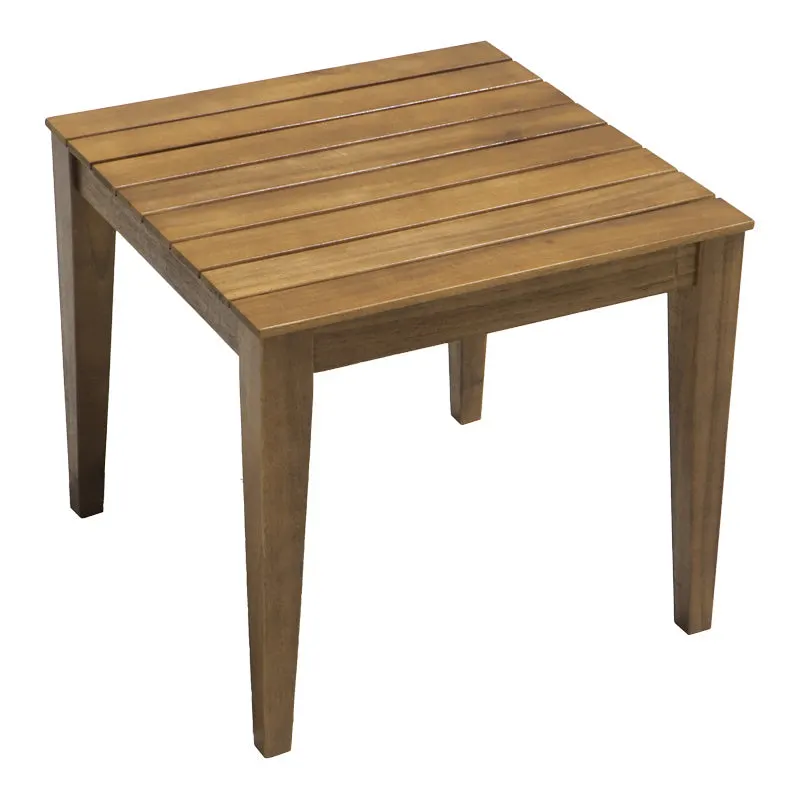 Masă din lemn masiv Napole, Rustic, Lemn de Acacia, Natur, 50x50x45 cm - Natur