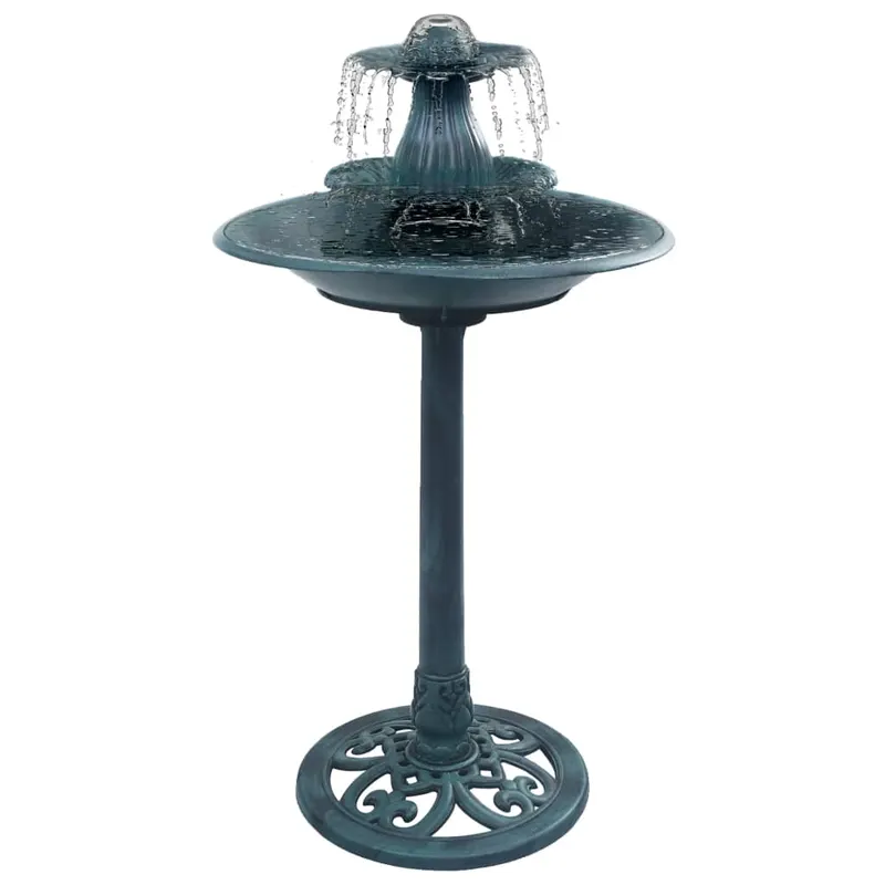 bazin pentru pasari cu fantana, verde, 50 x 91 cm, plastic